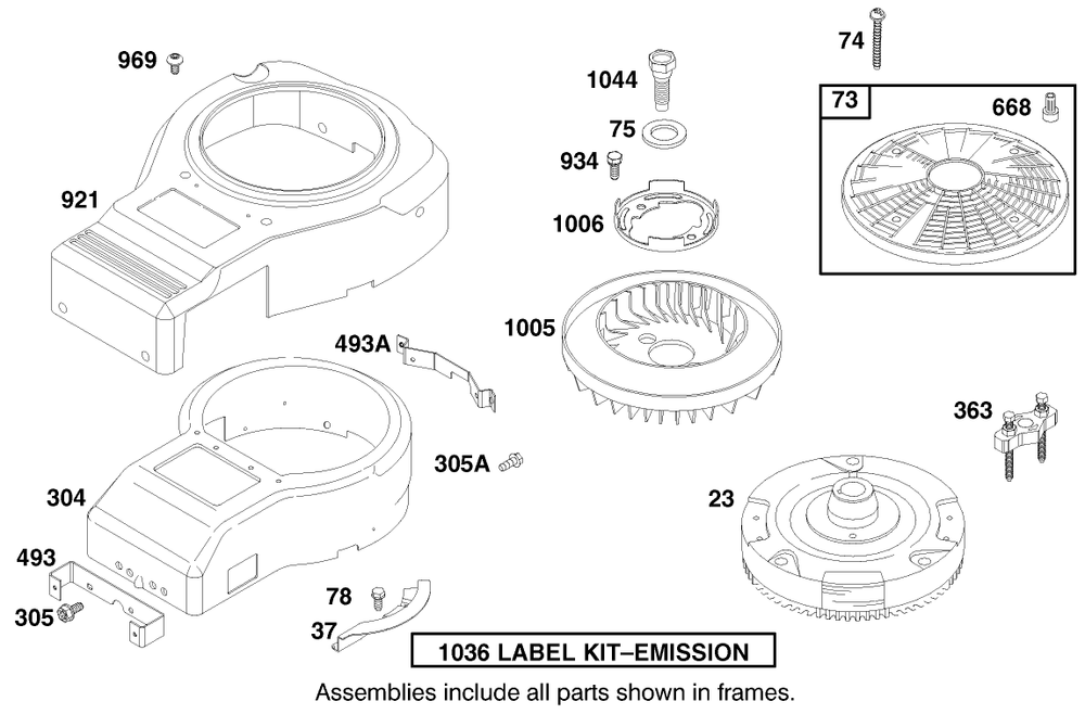 Engine Briggs & Stratton Model 28q777-0690-E1 Diagram and Parts List for 71240 9900001 - 9999999 Toro Lawn Tractor