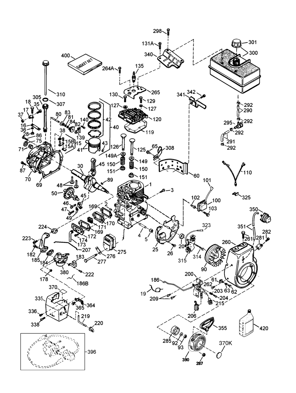 Engine Tecumseh Model Hmsk80-155386u (Cont.) Diagram and Parts List for 38083 7900001 - 7999999 Toro Snow Blower