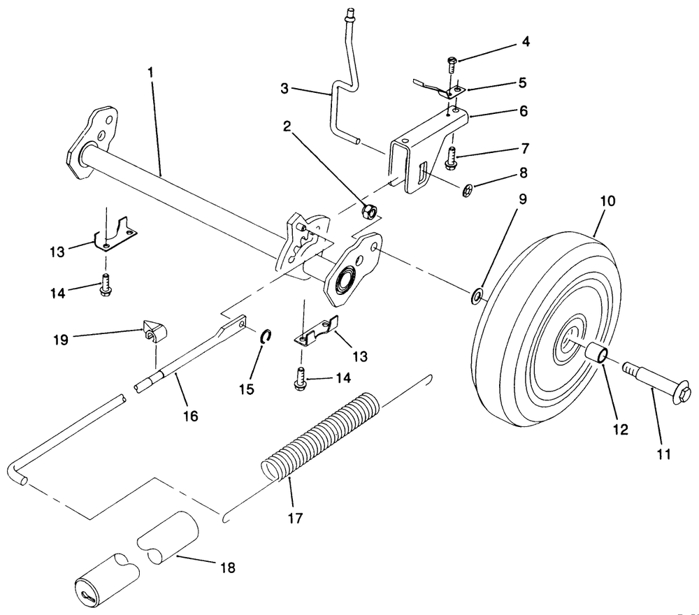H.P. Rear Axle Assembly (Model No. 20900 Only) Diagram and Parts List for 20900 0000001 - 0999999 Toro Lawn Mower