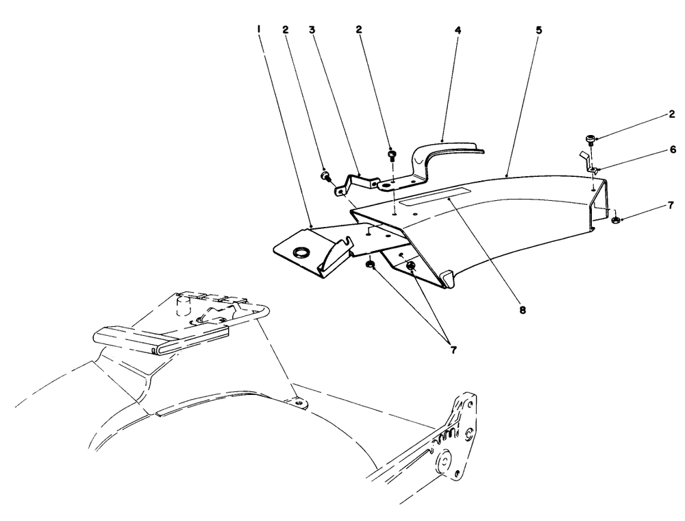 Side Discharge Chute Model No. 59108 (Optional) Diagram and Parts List for 20526 6000001 - 6999999 Toro Lawn Mower