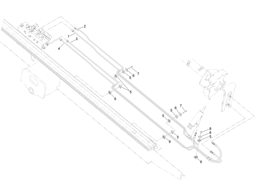 Front Cam Hydraulic Tube Assembly Diagram and Parts List for 23803 400000000 - 999999999 Toro Lawn Tractor Accessories