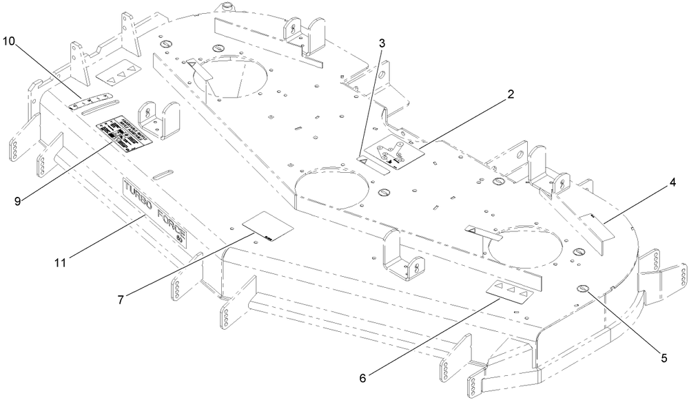 Deck Decal Assembly Diagram and Parts List for 74265TE (270000001-270999999)(2007) Toro Lawn Mower