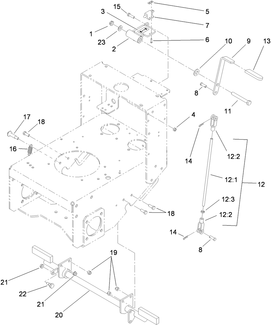 Parking Brake Assembly Diagram and Parts List for 30488 (311000001-311999999)(2011) Toro Lawn Mower