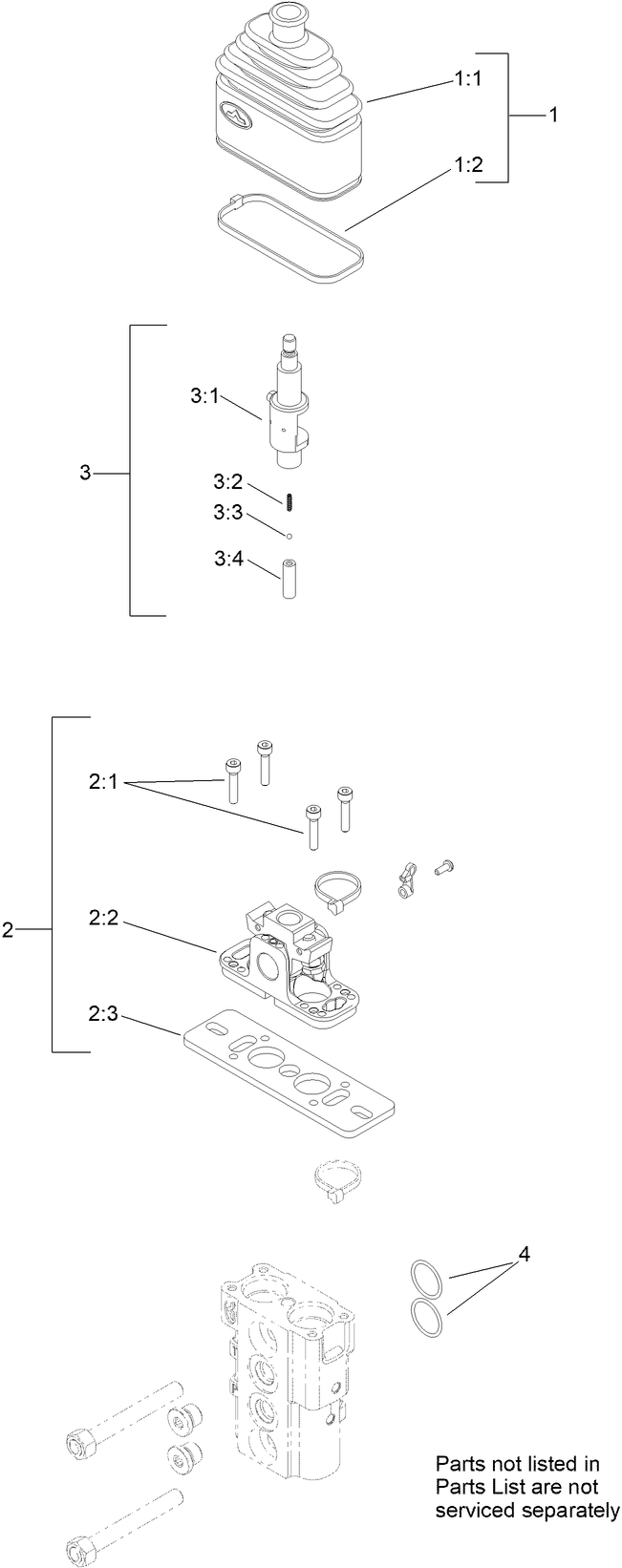 Control Valve Assembly No. 138-0827 Diagram and Parts List for 22327 409940000 - 411509999 Toro Lawn Tractor Accessories