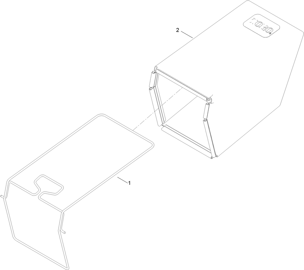 Grass Bag Assembly Diagram and Parts List for 21465 411961728 - 412899999 Toro Lawn Mower