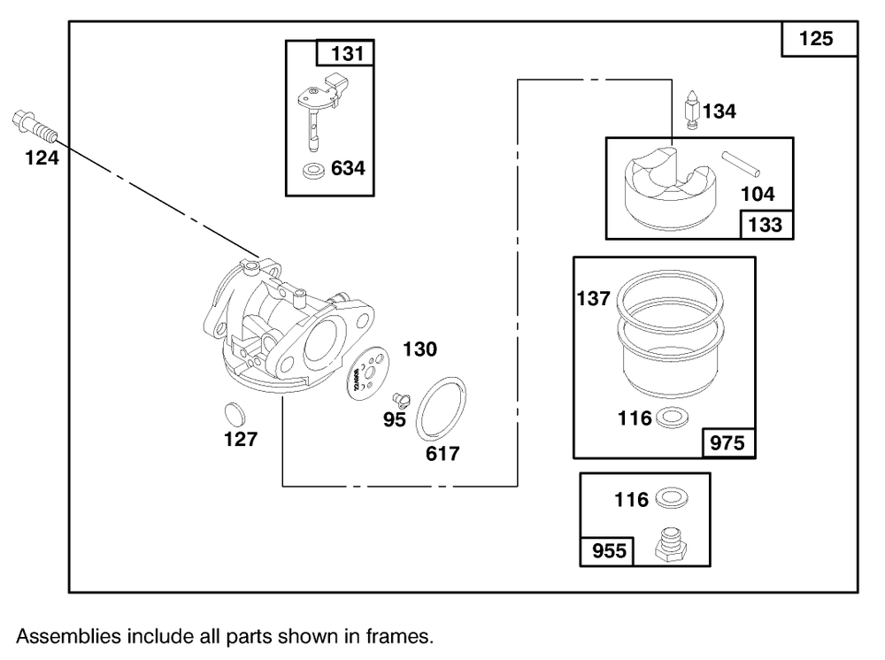 Engine Briggs & Stratton Model 127702-0645-01 (Serial No. 8900001-8901373) Diagram and Parts List for 16401 890000001 - 899999999 Toro Lawn Mower