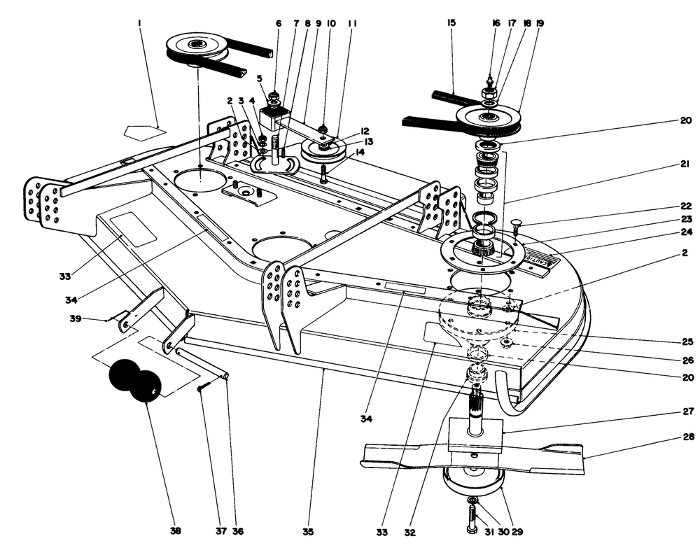 Cutting Unit Model No. 30568 Diagram and Parts List for 30798 9000001 - 9999999 Toro Lawn Tractor