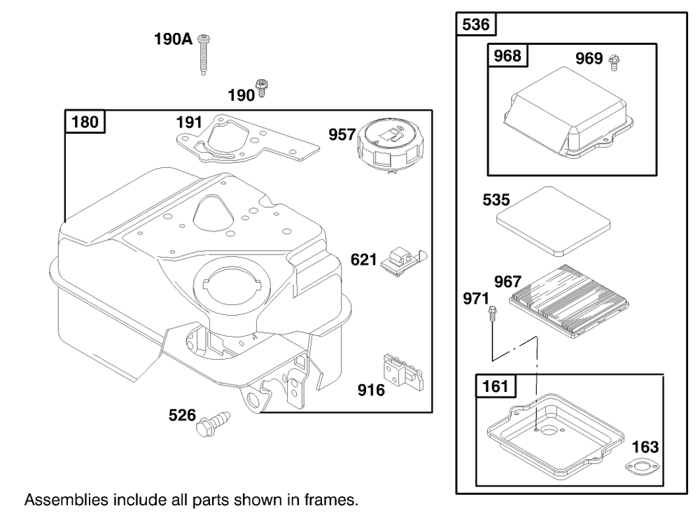 Engine Briggs & Stratton Model 135202-0142-03 Diagram and Parts List for 62060 890001 - 899999 Toro Seeder