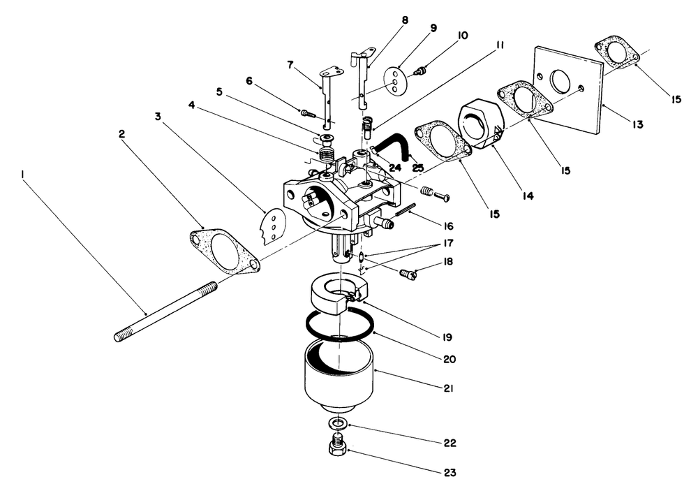 Carburetor Assembly (Model No. 47pl0-6) Diagram and Parts List for 20916B 1000001 - 1999999 Toro Lawn Mower