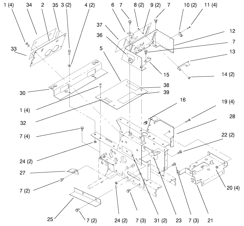 Hoodstand, Console Diagram and Parts List for 73403 6900001 - 6999999 Toro Lawn Tractor
