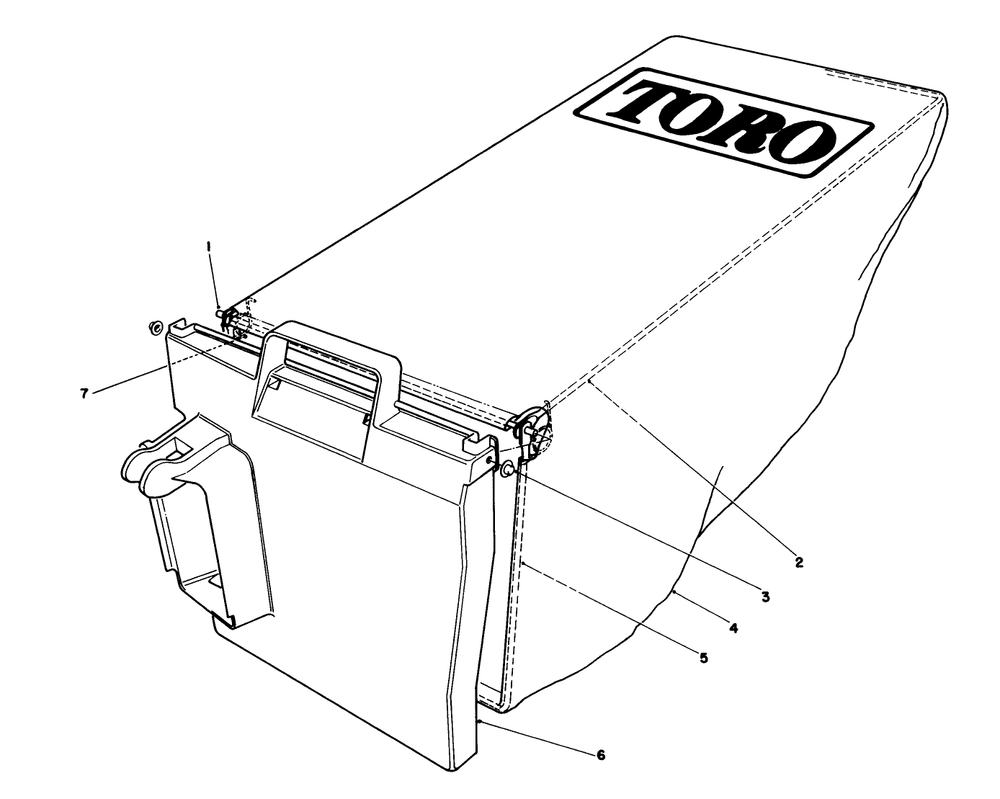 Grass Bag Assembly No. 128859 Diagram and Parts List for 20586C 8000001 - 8999999 Toro Lawn Mower