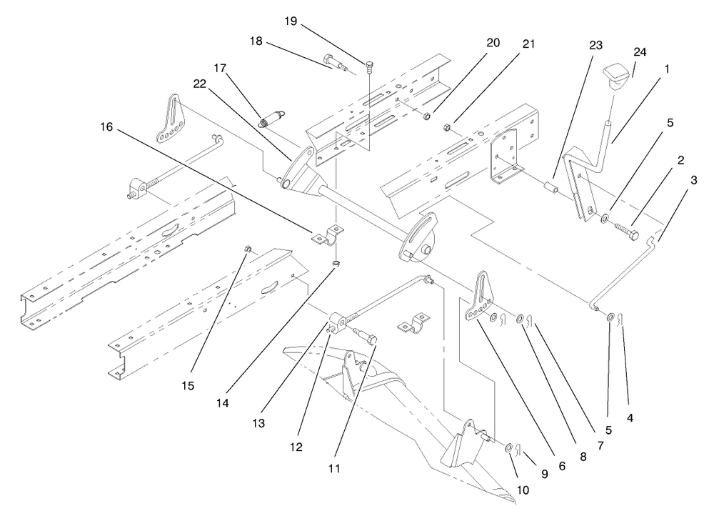 Height Of Cut Assembly Diagram and Parts List for 71215 7900001 - 7999999 Toro Lawn Tractor
