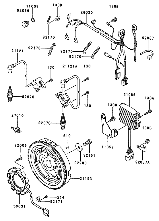 Electric Equipment Diagram and Parts List for 74213 (210000001-210999999)(2001) Toro Lawn Mower