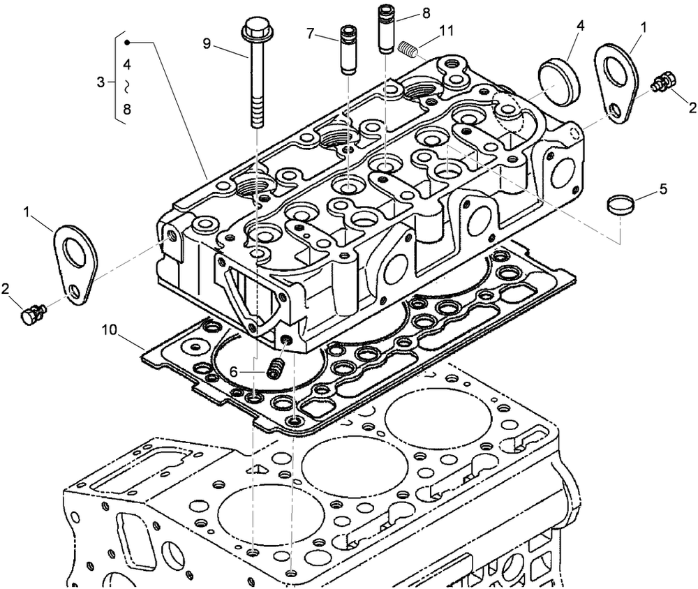 Cylinder Head Assembly Diagram and Parts List for 74264TE (310000001-310999999)(2010) Toro Lawn Mower