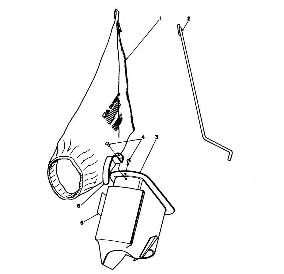Bagging Kit No. 47-6510 (Optional) Diagram and Parts List for 16785 8000001 - 8007011 Toro Lawn Mower