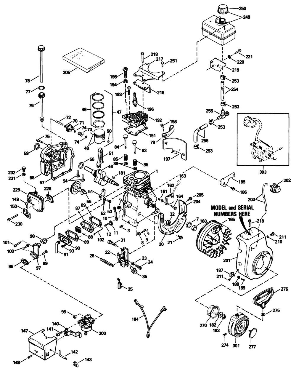 Engine Tecumseh Model Hs50-67259k Diagram and Parts List for 38054 2000001 - 2999999 Toro Snow Blower