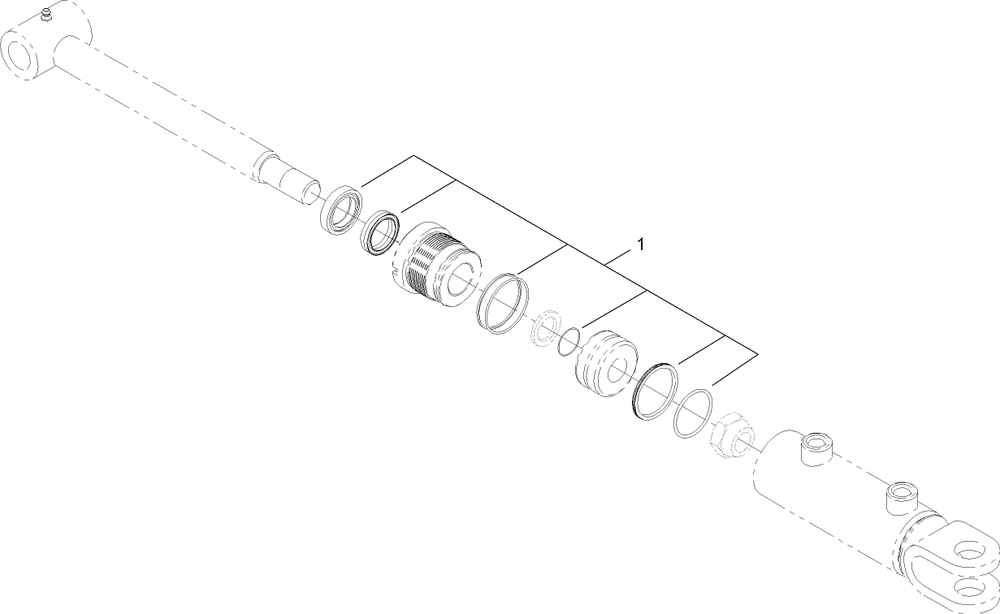 Hydraulic Cylinder Assembly No. 110-0079 Diagram and Parts List for 22438 316000001 - 999999999 Toro Lawn Tractor Accessories