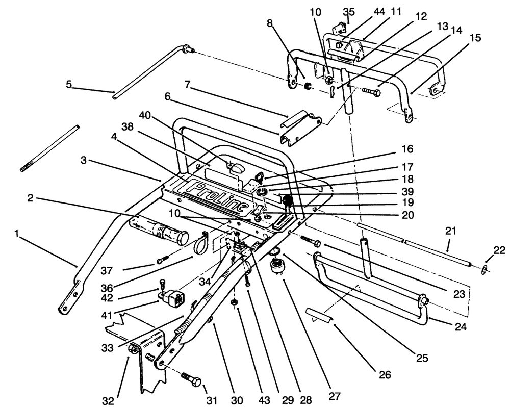 Handle Assembly Diagram and Parts List for 30165 4900001 - 4999999 Toro Lawn Tractor Accessories