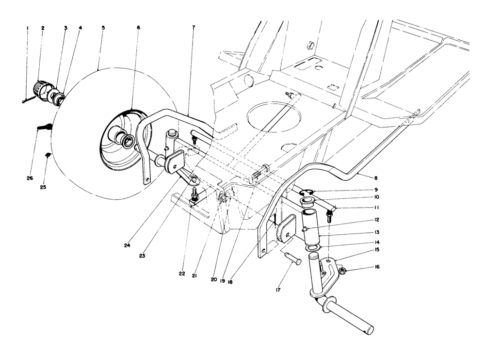 Front Axle Assembly Diagram and Parts List for 57360 0000001 - 0999999 Toro Lawn Tractor