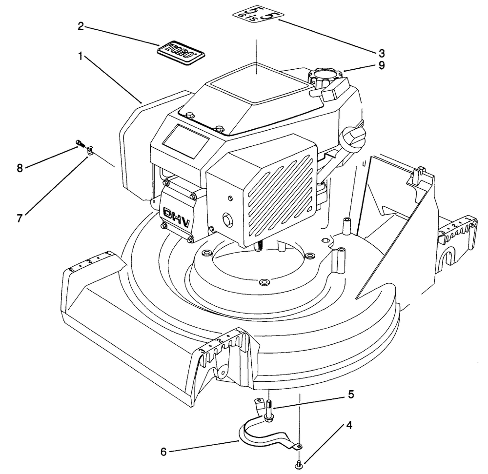Engine Assembly Diagram and Parts List for 27502 1000001 - 1999999 Toro Lawn Mower