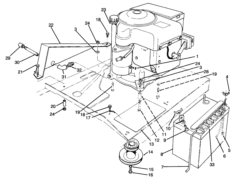 Engine Assembly Diagram and Parts List for 70040 49000001 - 49999999 Toro Lawn Tractor