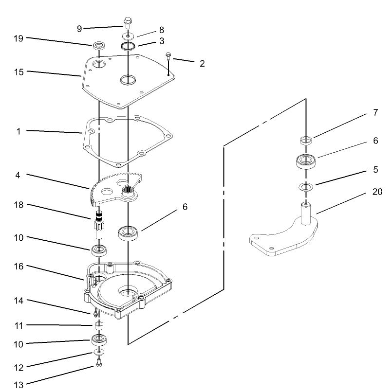 Steering Gearbox Assembly No. 99-7660 Diagram and Parts List for 12004 240000001 - 240999999 Toro Lawn Tractor