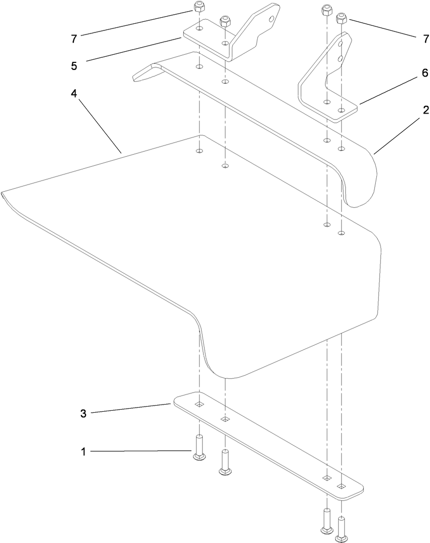 Rubber Deflector Assembly Diagram and Parts List for 74264TE (310000001-310999999)(2010) Toro Lawn Mower