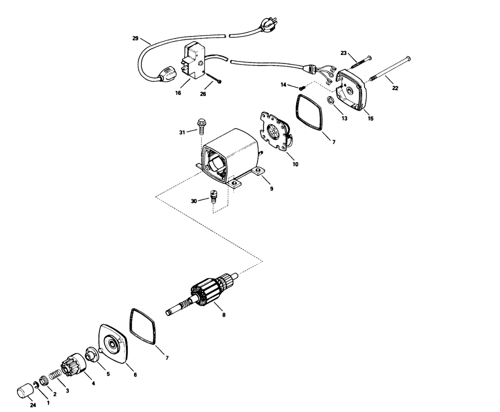 Electric Start Motor Kit No. 37-4810 Diagram and Parts List for 38080 3900001 - 3999999 Toro Snow Blower