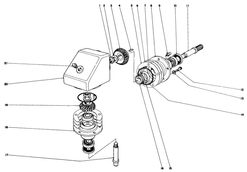 Gear Box Diagram and Parts List for 30545 70000001 - 79999999 Toro Lawn Mower