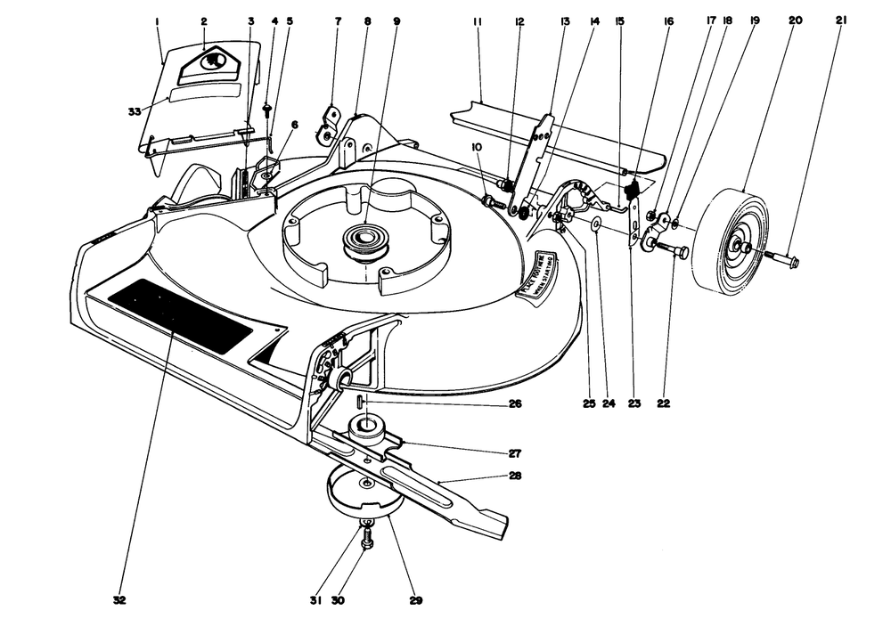 Housing Assembly Diagram and Parts List for 16320 2000001 - 2999999 Toro Lawn Mower