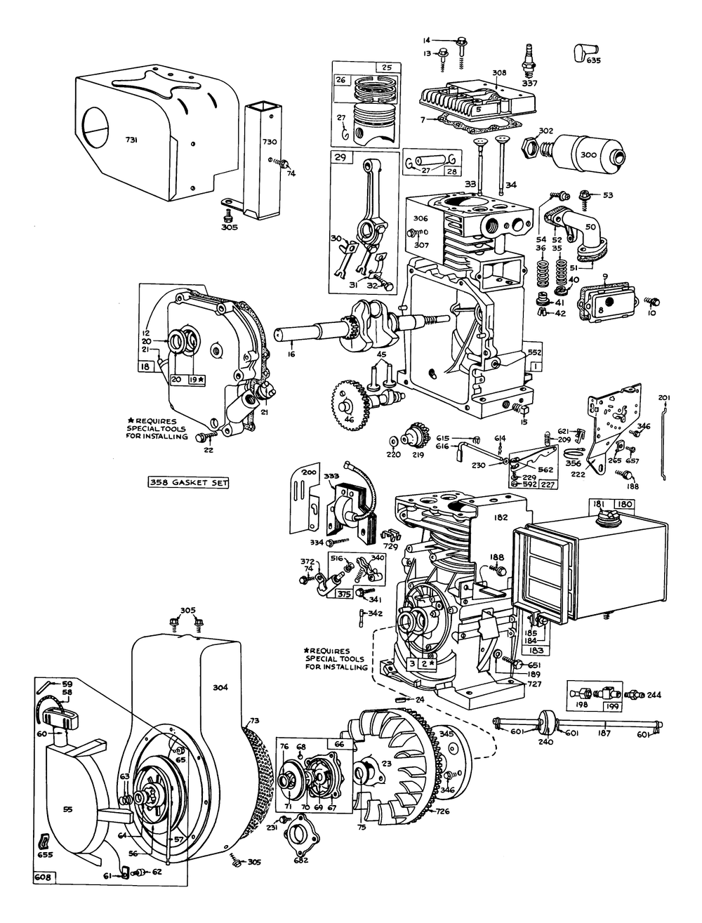 8 Hp Engine No. 190402, Type 0180-01 Snowthrower Model No. 31832 Diagram and Parts List for 31832 1000001 - 1999999 Toro Snow Blower
