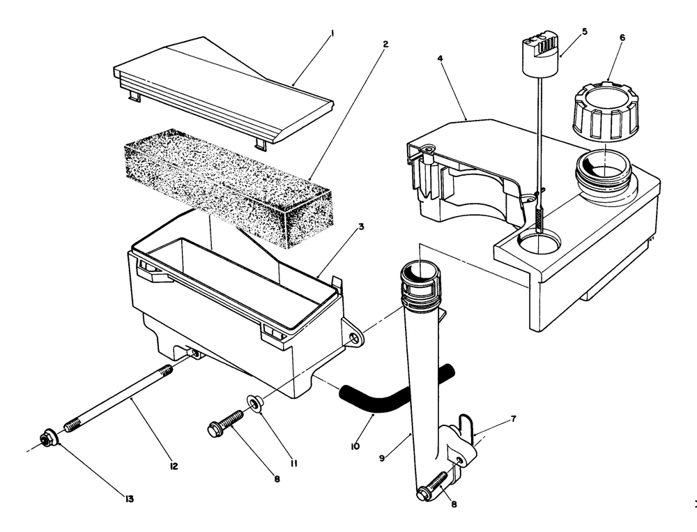 Air Cleaner & Fuel Tank Assembly (Engine Model No. Vmj8) Diagram and Parts List for 26622 9000001 - 9999999 Toro Lawn Mower
