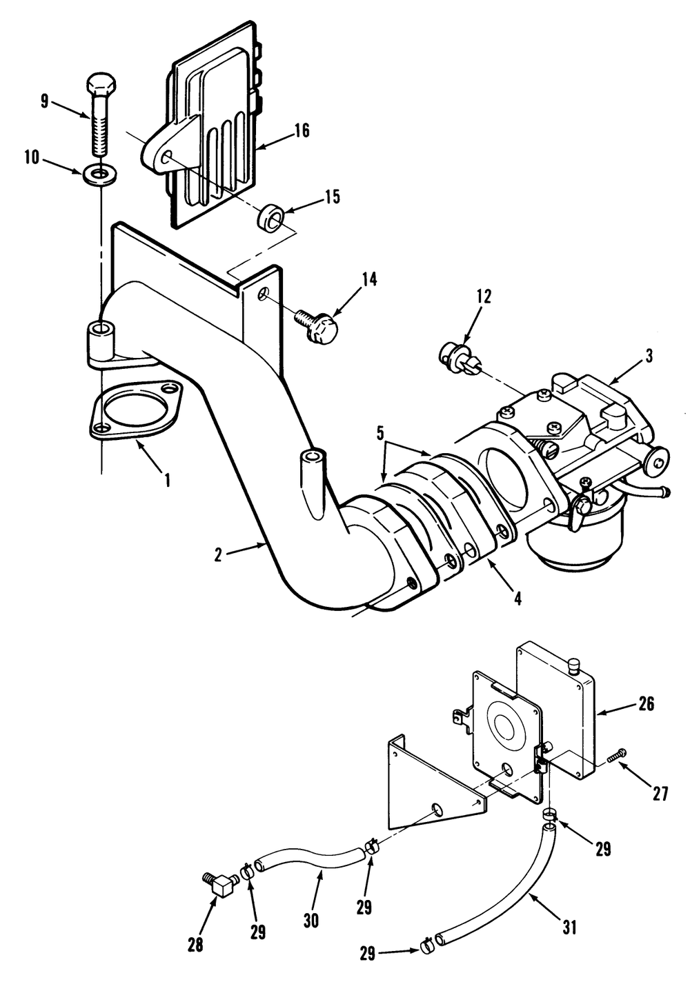 Carburetor-612-Z Diagram and Parts List for Y1-12OE01  Toro Lawn Tractor