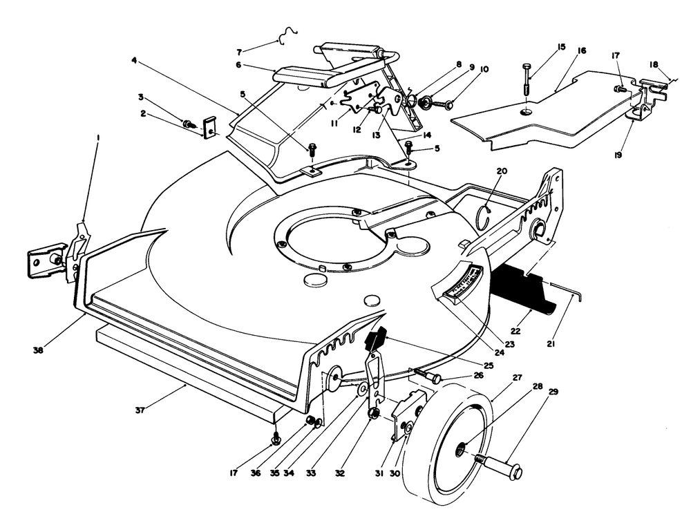 Housing Assembly Diagram and Parts List for 20627C 6000001 - 6999999 Toro Lawn Mower