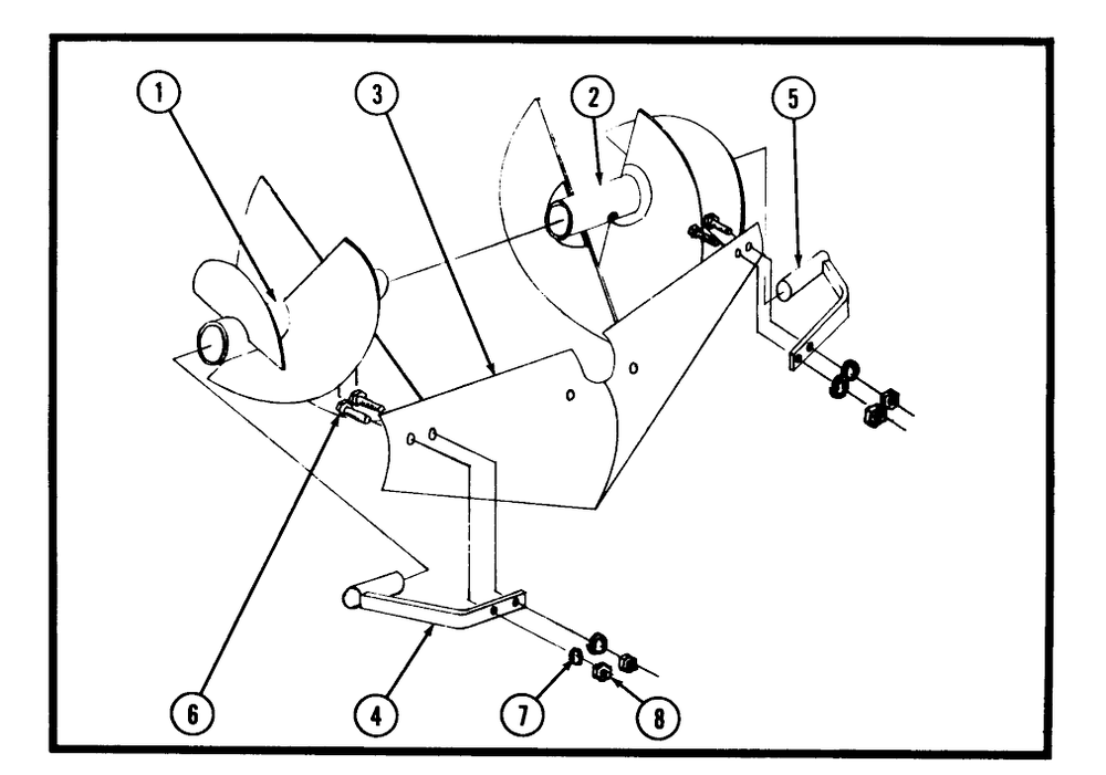 Til-Row Attachment (For 3, 4, And 5 Hp Tillers) Diagram and Parts List for 59063 2000001 - 2999999 Toro Tiller