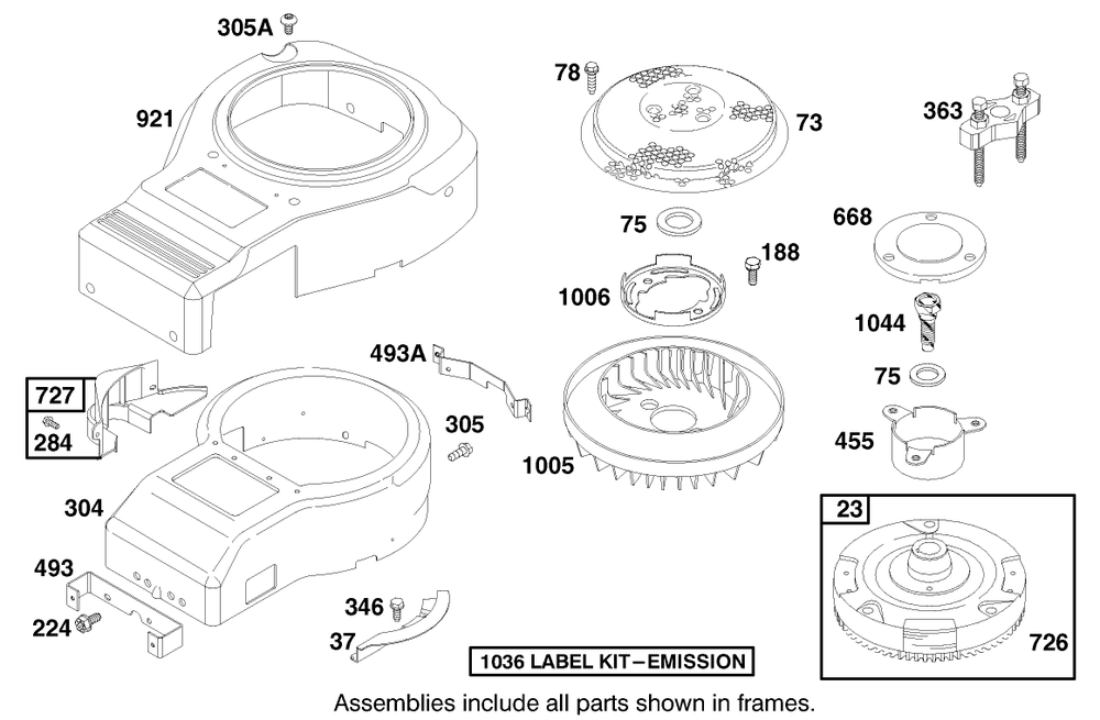 Engine Briggs & Stratton Model 28q777-0668-E1 Diagram and Parts List for 71196 8900001 - 8999999 Toro Lawn Tractor