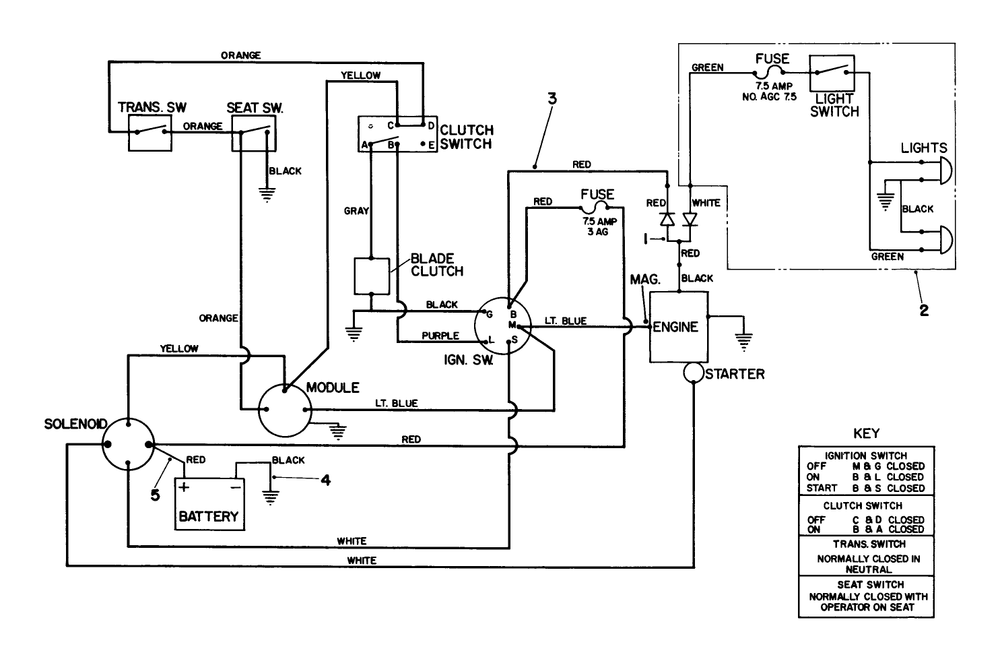 Electrical Diagram Diagram and Parts List for 57450 1000001 - 1999999 Toro Lawn Tractor