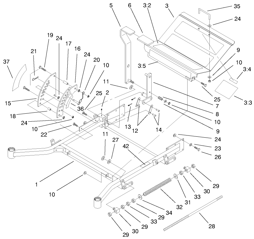Caster And Wheel Assembly Diagram and Parts List for 74212 (200000001-200999999)(2000) Toro Lawn Mower