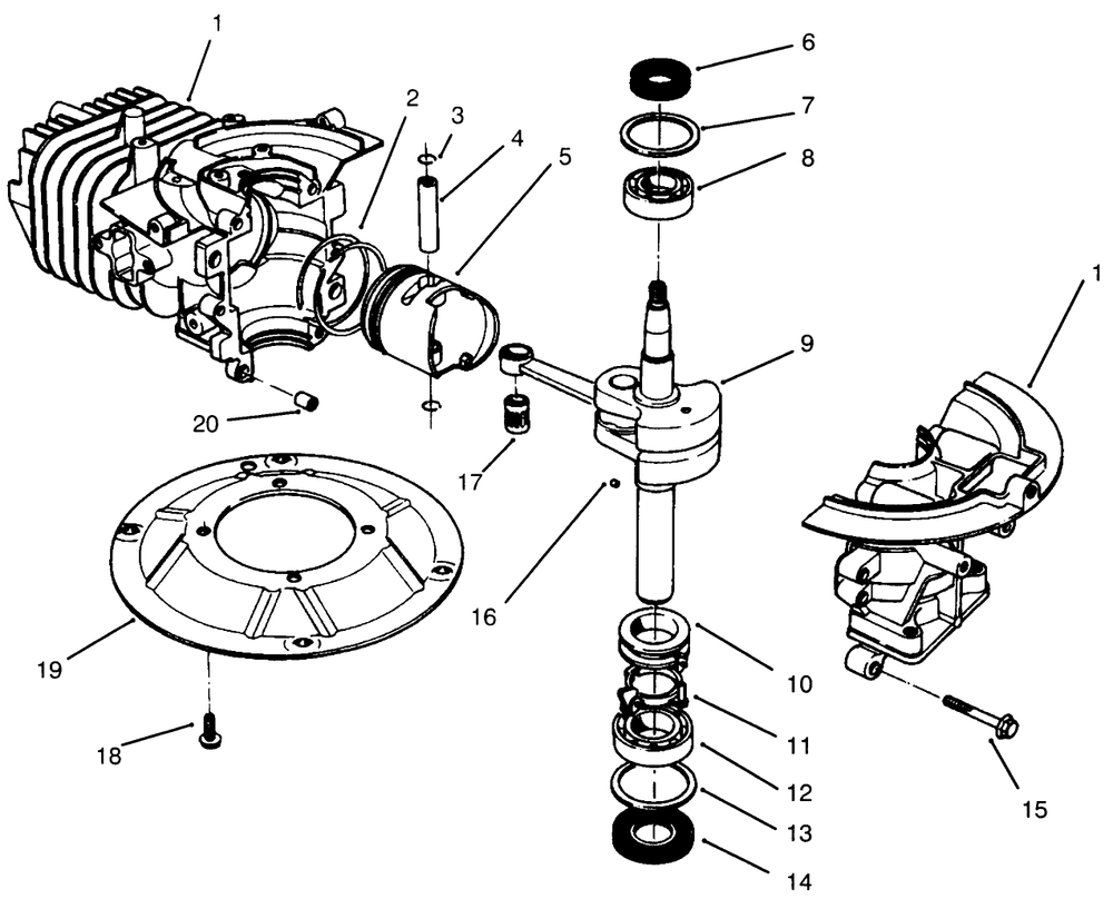 Crankshaft Assembly (Model No. 47pr4-7) Diagram and Parts List for 22043 4900001 - 4999999 Toro Lawn Mower