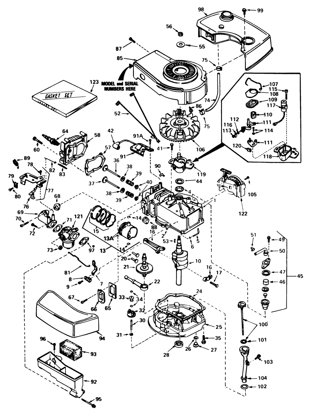 Engine Tecumseh Model No. Tnt 100-10066d Diagram and Parts List for 20762 1000001 - 1999999 Toro Lawn Mower