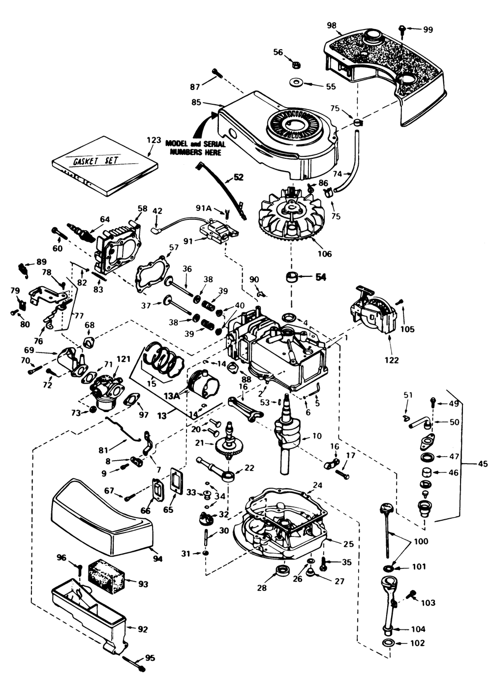 Engine Tecumseh Model No. Tnt 100-10077e Diagram and Parts List for 20762C 5000001 - 5999999 Toro Lawn Mower