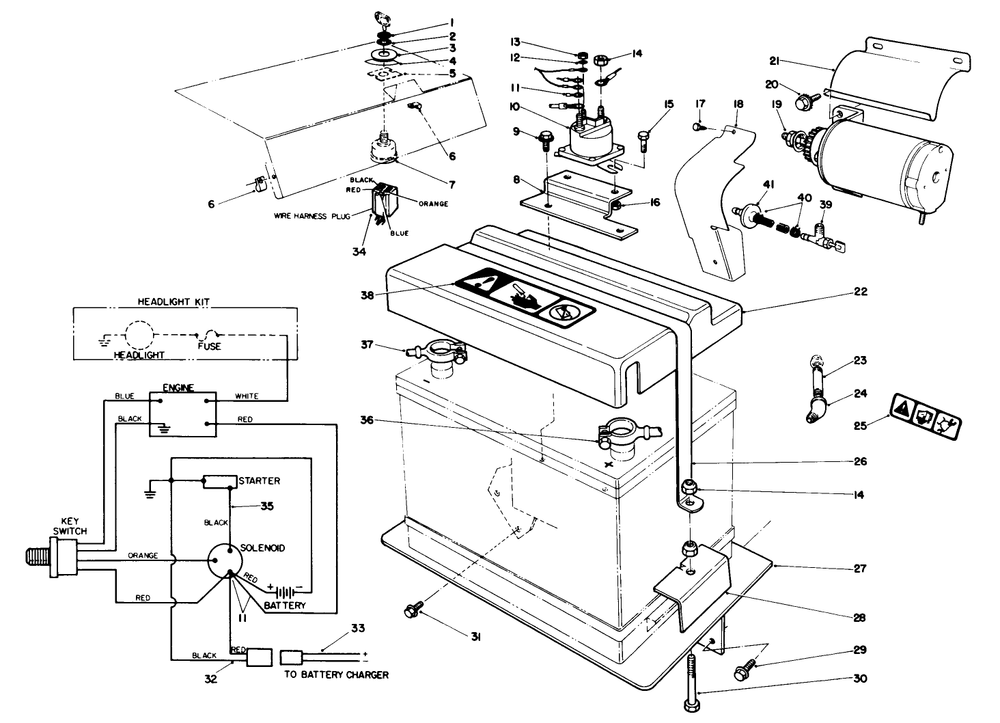 12 Volt Starter Motor Kit No. 66-7700 (Optional) Diagram and Parts List for 38566 3900001 - 3999999 Toro Snow Blower