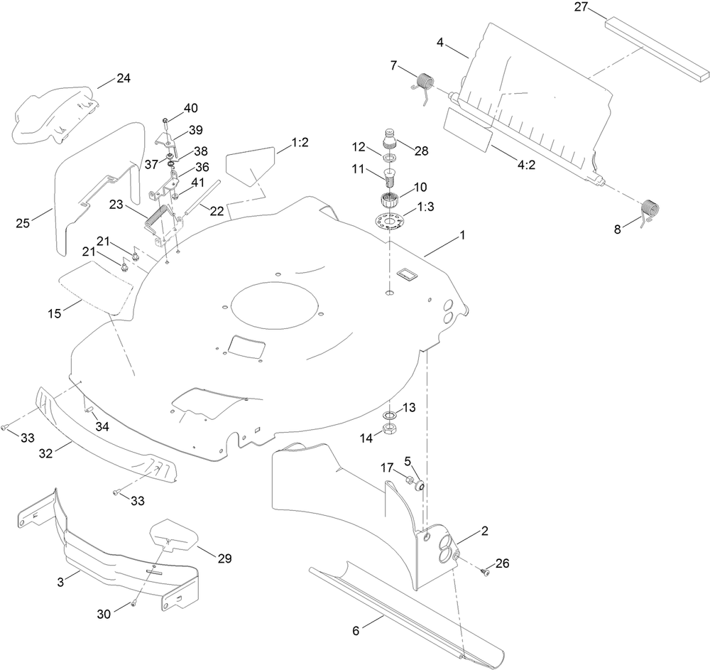 Frame Assembly Diagram and Parts List for 21761 409000000 - 999999999 Toro Lawn Mower