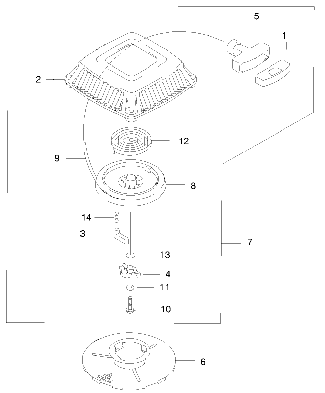 Starter Diagram and Parts List for 22171 9900001 - 9999999 Toro Lawn Mower