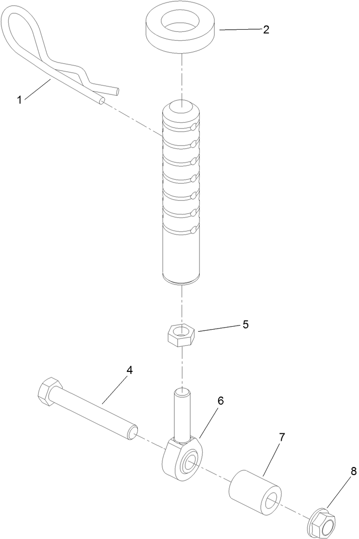 Rear Deck Height Adjustment  Assembly Diagram and Parts List for 74315 402080000-403319700 Toro Lawn Tractor