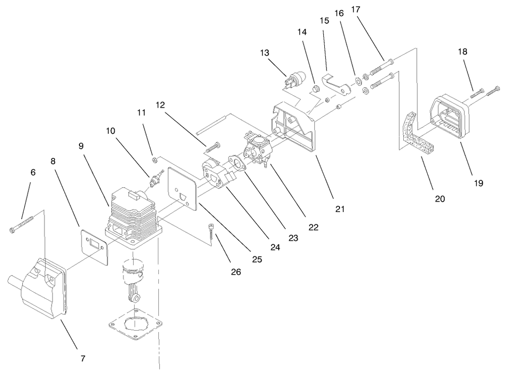Engine Assembly (Continued) Diagram and Parts List for 51917 79000001 - 79999999 Toro Trimmer