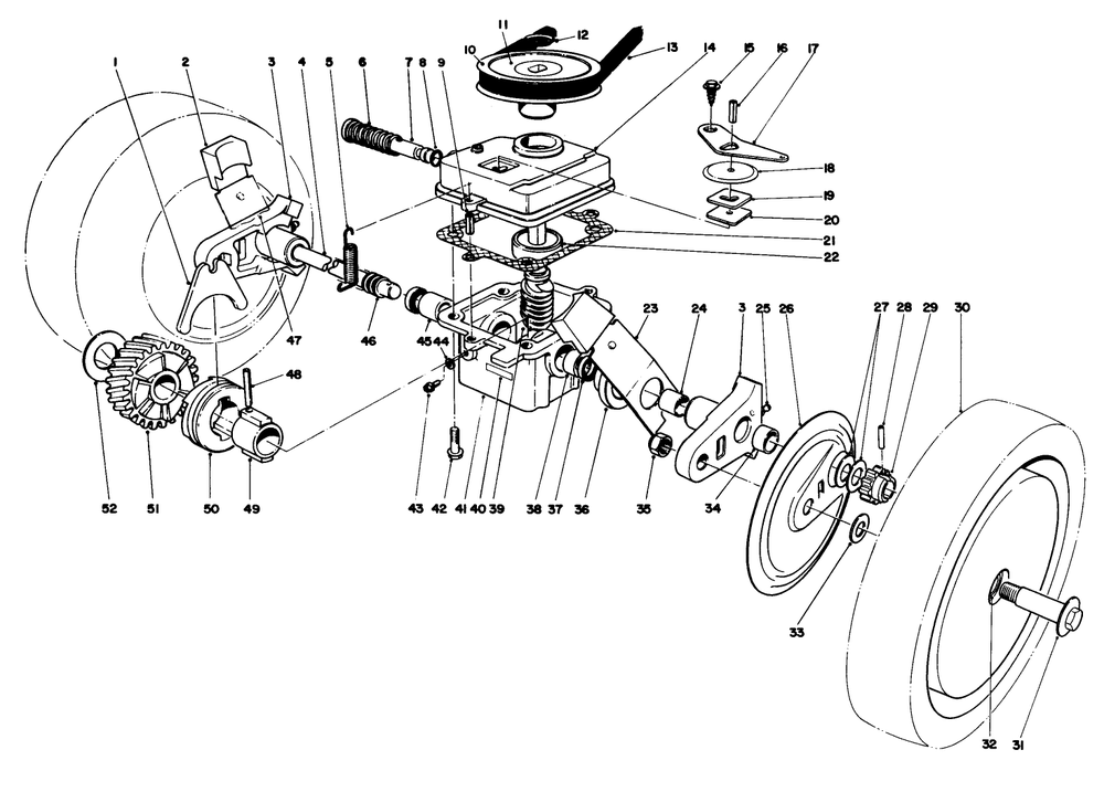 Gear Case Assembly Diagram and Parts List for 16775 7000001 - 7999999 Toro Lawn Mower