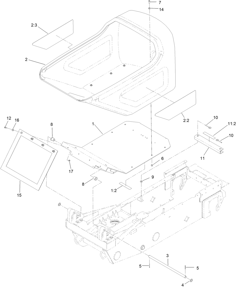 Hopper Assembly Diagram and Parts List for 68141 400000000 - 408899999 Toro Lawn Tractor Accessories