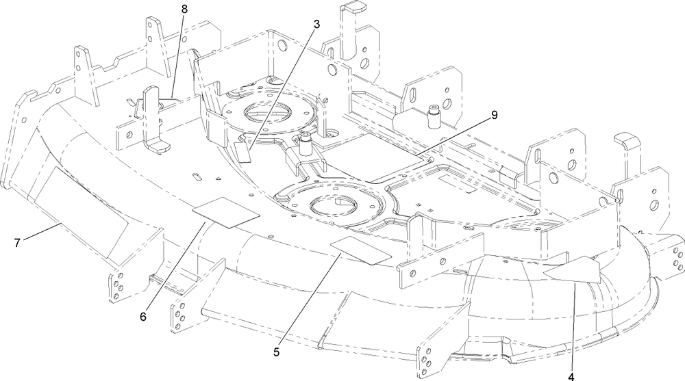 Deck Decal Assembly Diagram and Parts List for 74411 (260000001-260999999)(2006) Toro Lawn Mower