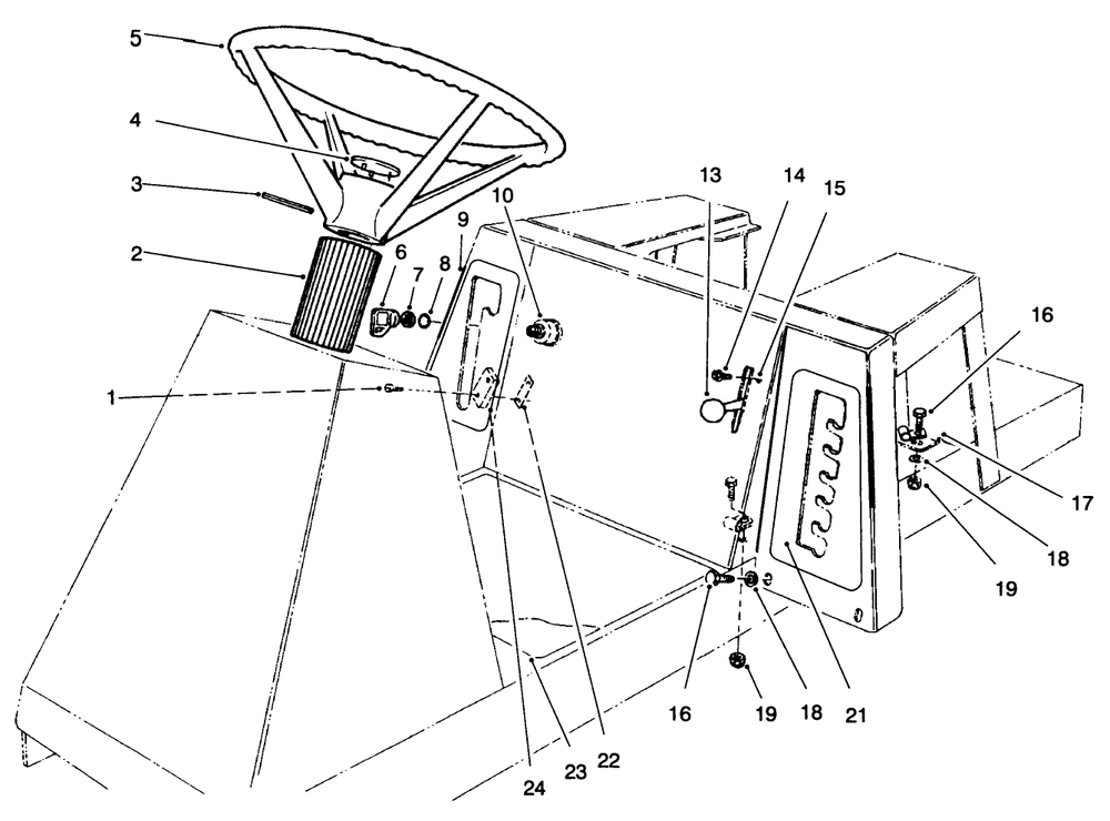 Steering Wheel, Switches & Decals Diagram and Parts List for 70081 6900001 - 6999999 Toro Lawn Tractor